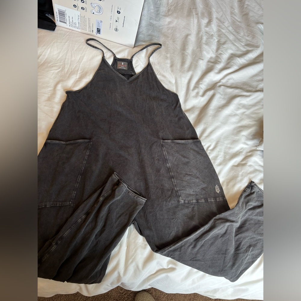 FP Movement by Free People Washed Black Hot Shot Onesie